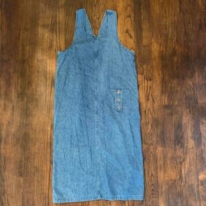 Christopher & Banks Blue Denim Midi Dress with Pocket and Button Detailing Sz XL